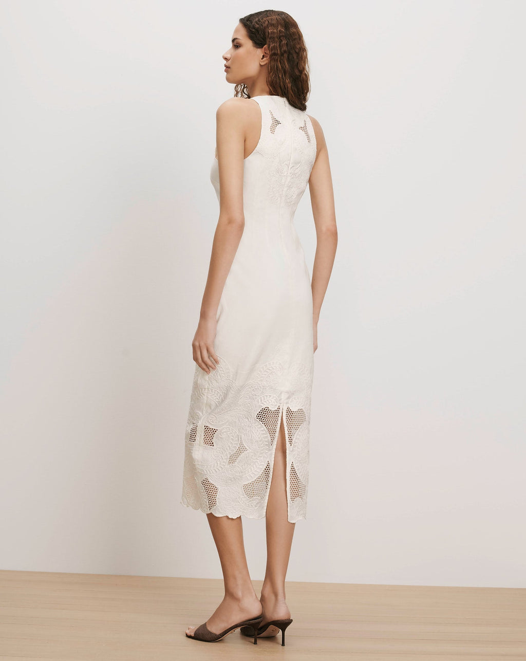 Robe midi à œillets Upten