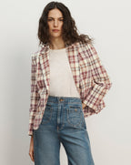 Veste Tyra à carreaux avec plastron