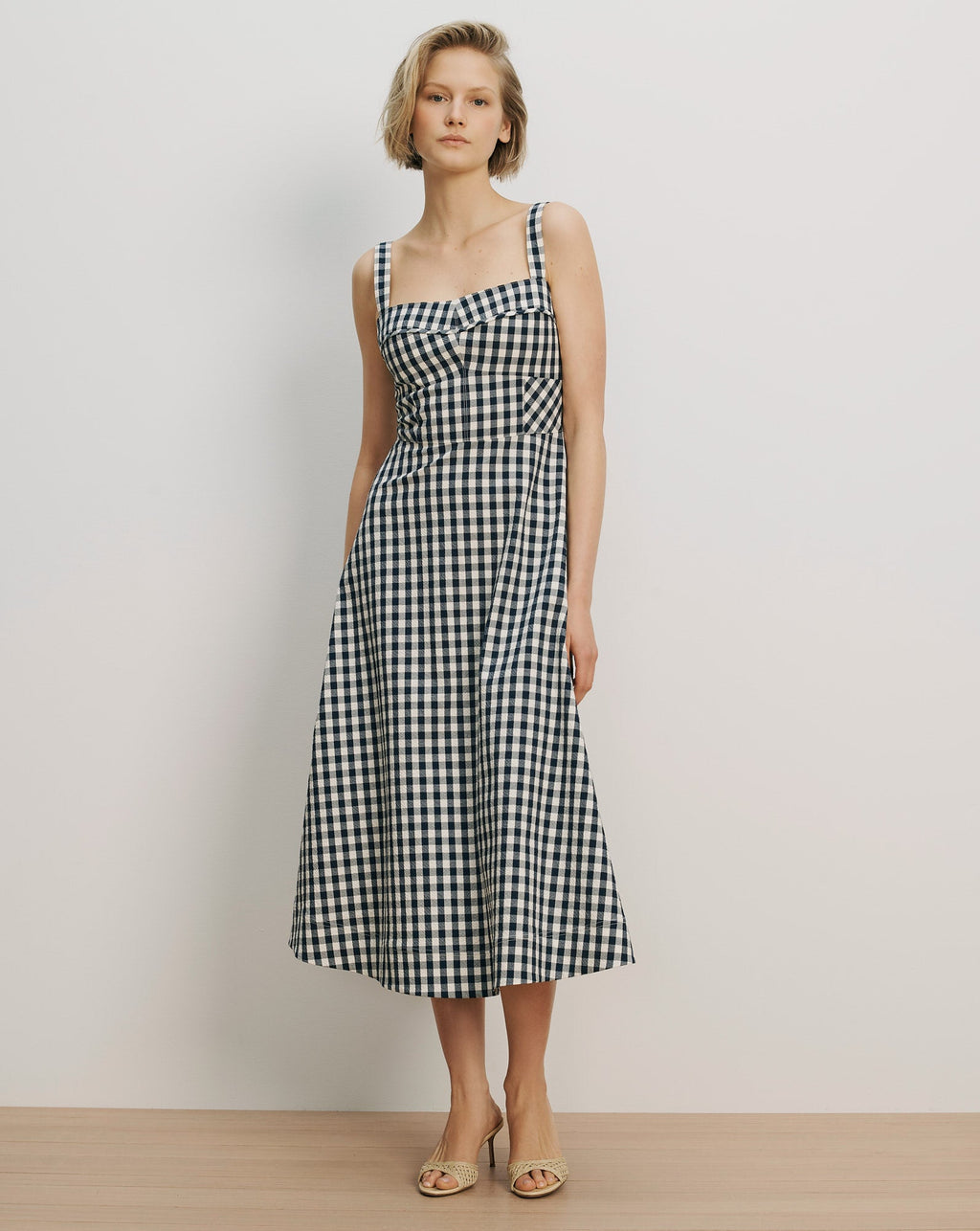 Aila Gingham Midi Dress - Famous | Online Store