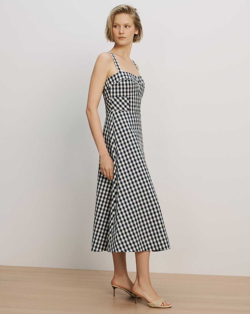 Aila Gingham Midi Dress - Famous | Online Store