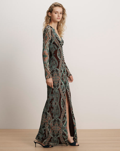 Robe longue en soie Daciana