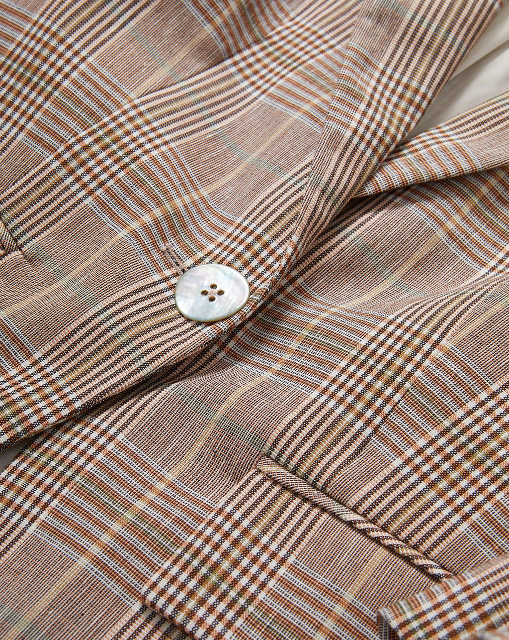 Veste Clayton à carreaux et col officier