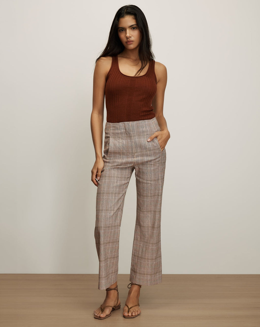 Pantalon large Dova à carreaux