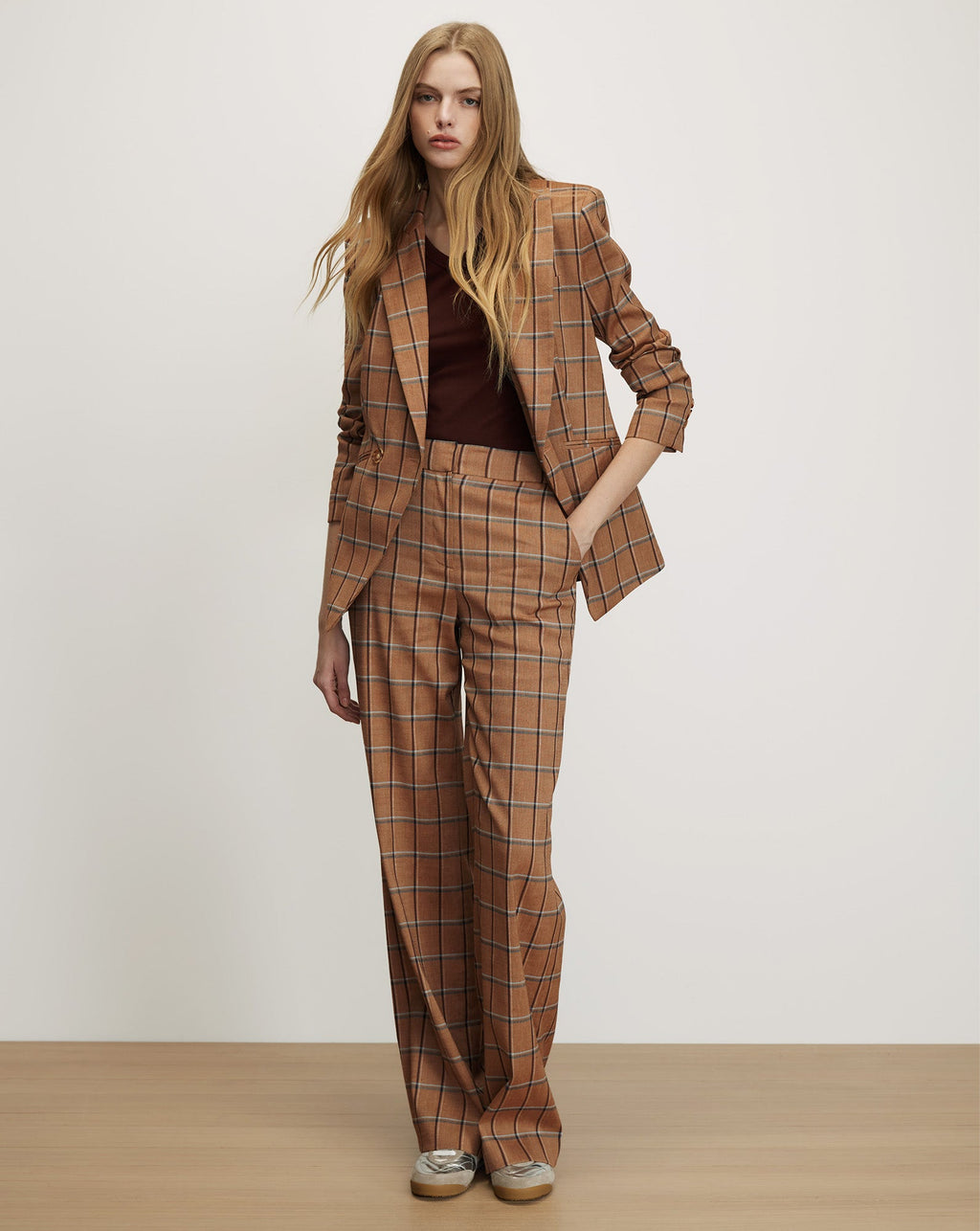 Veste Rickie à col montant en tartan