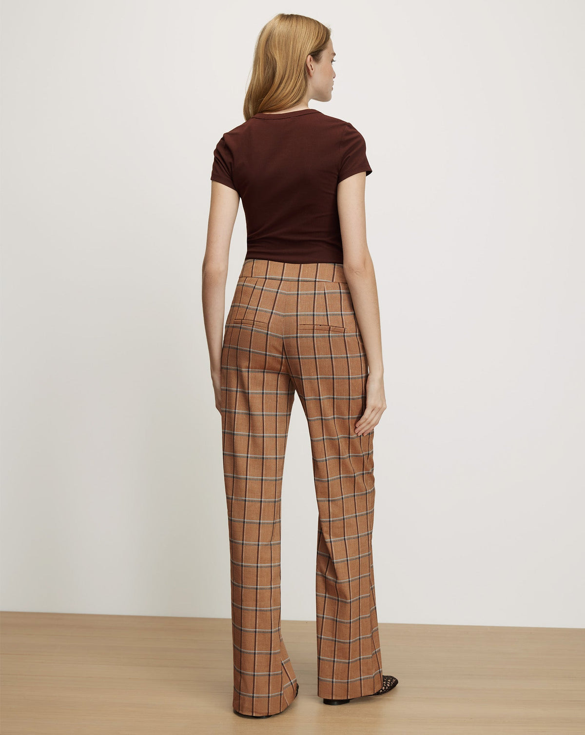Tonelli Plaid Wide-Leg Pant