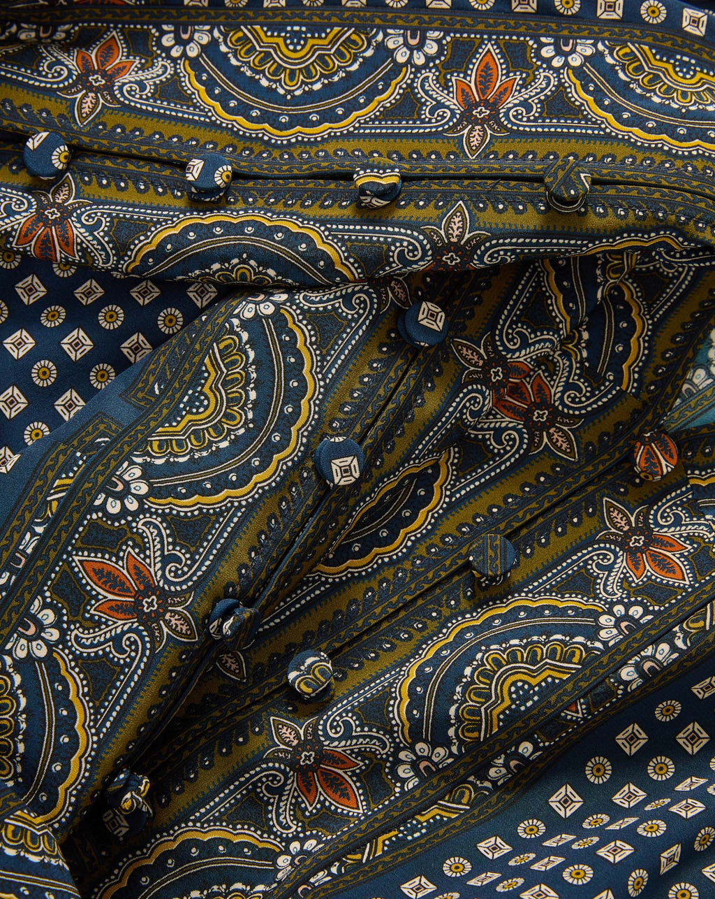 Skye Scarf-Print Midi Dress