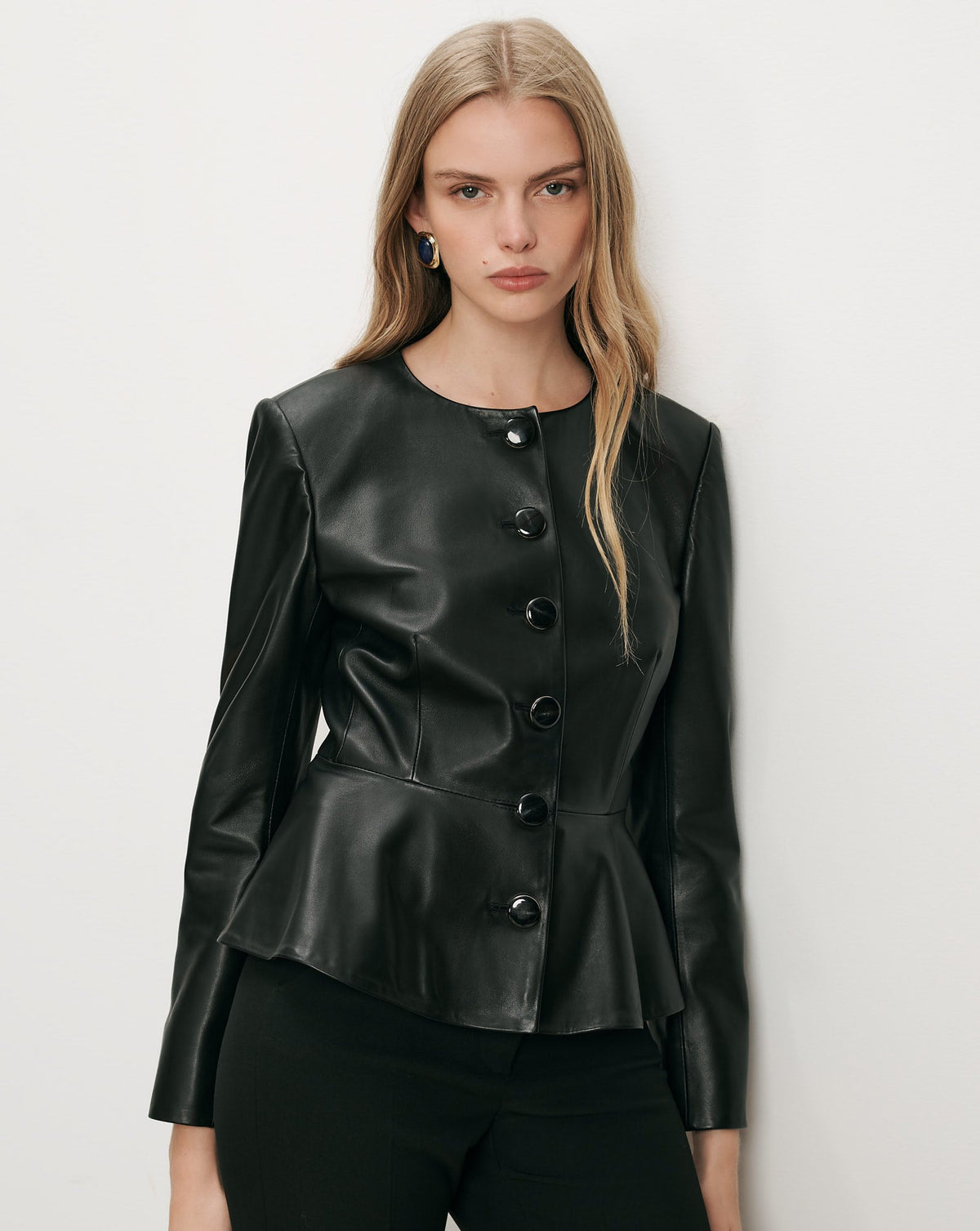 Quinn Leather Peplum Jacket