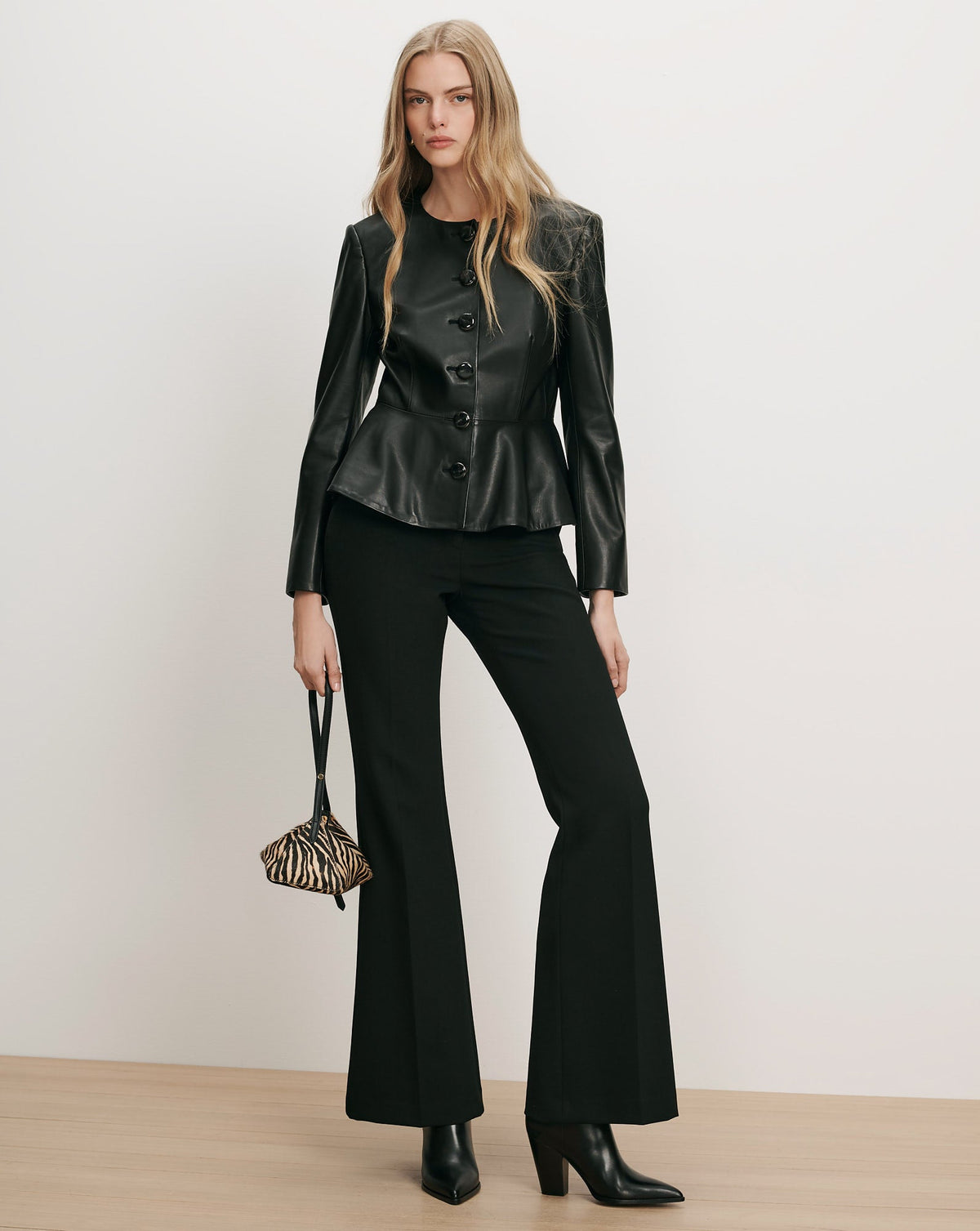 Quinn Leather Peplum Jacket