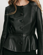 Quinn Leather Peplum Jacket