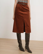 Alexie Corduroy Midi Skirt - Famous | Online Store