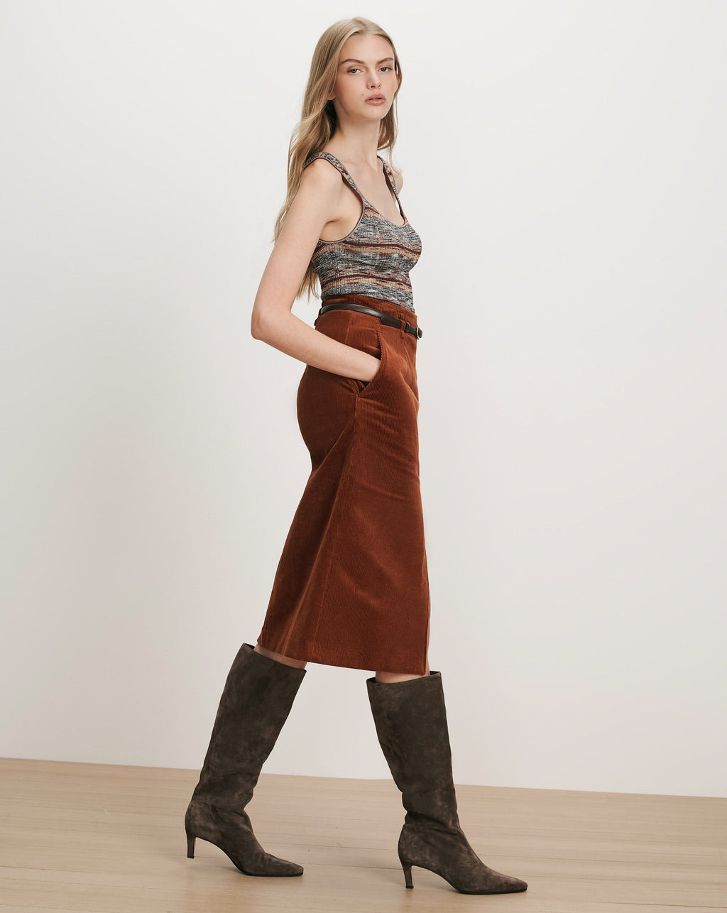 Alexie Corduroy Midi Skirt - Famous | Online Store