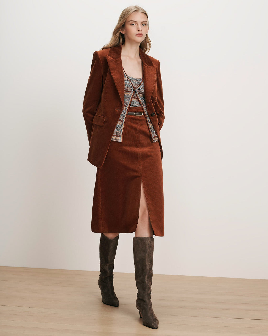 Alexie Corduroy Midi Skirt - Famous | Online Store