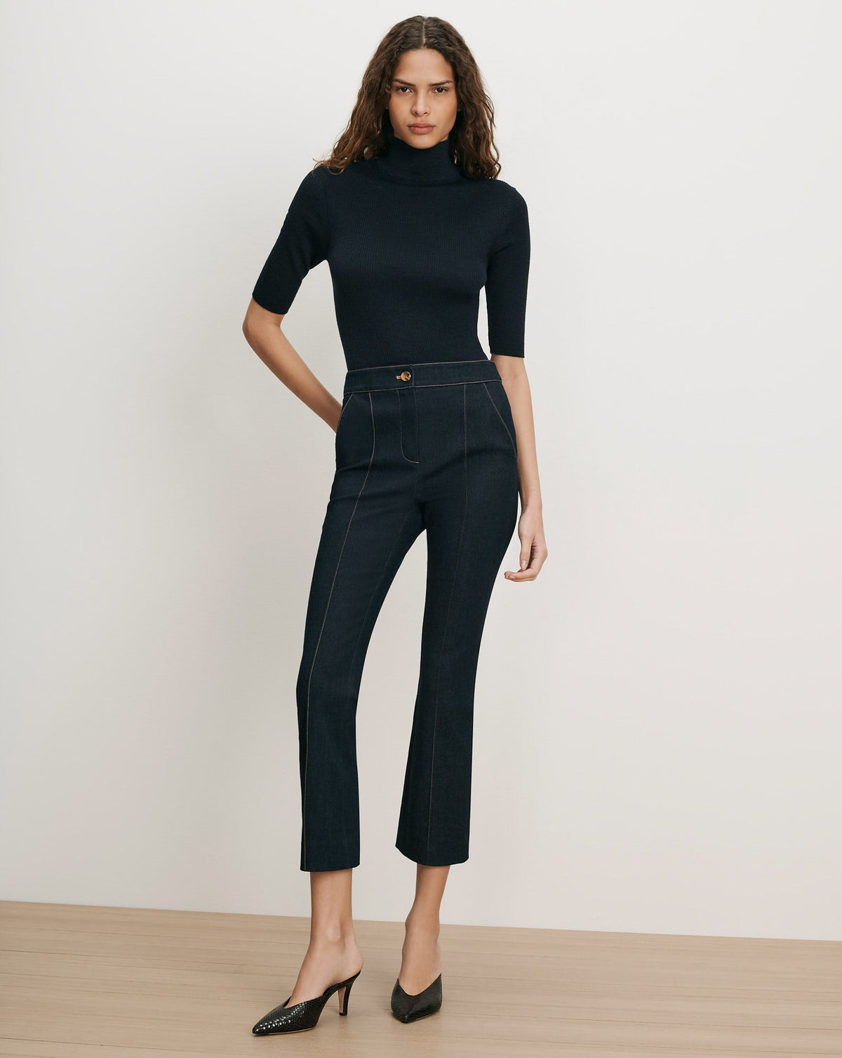 Kimra Denim Kick-Flare Pant