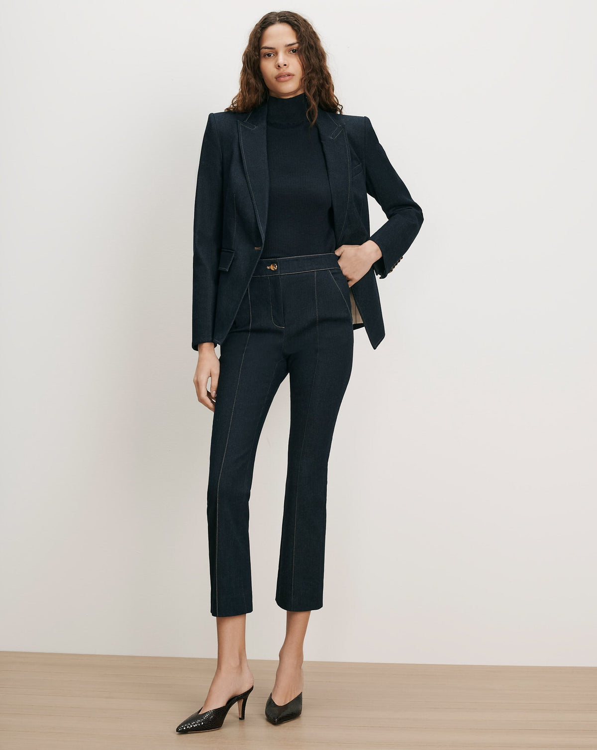 Kimra Denim Kick-Flare Pant