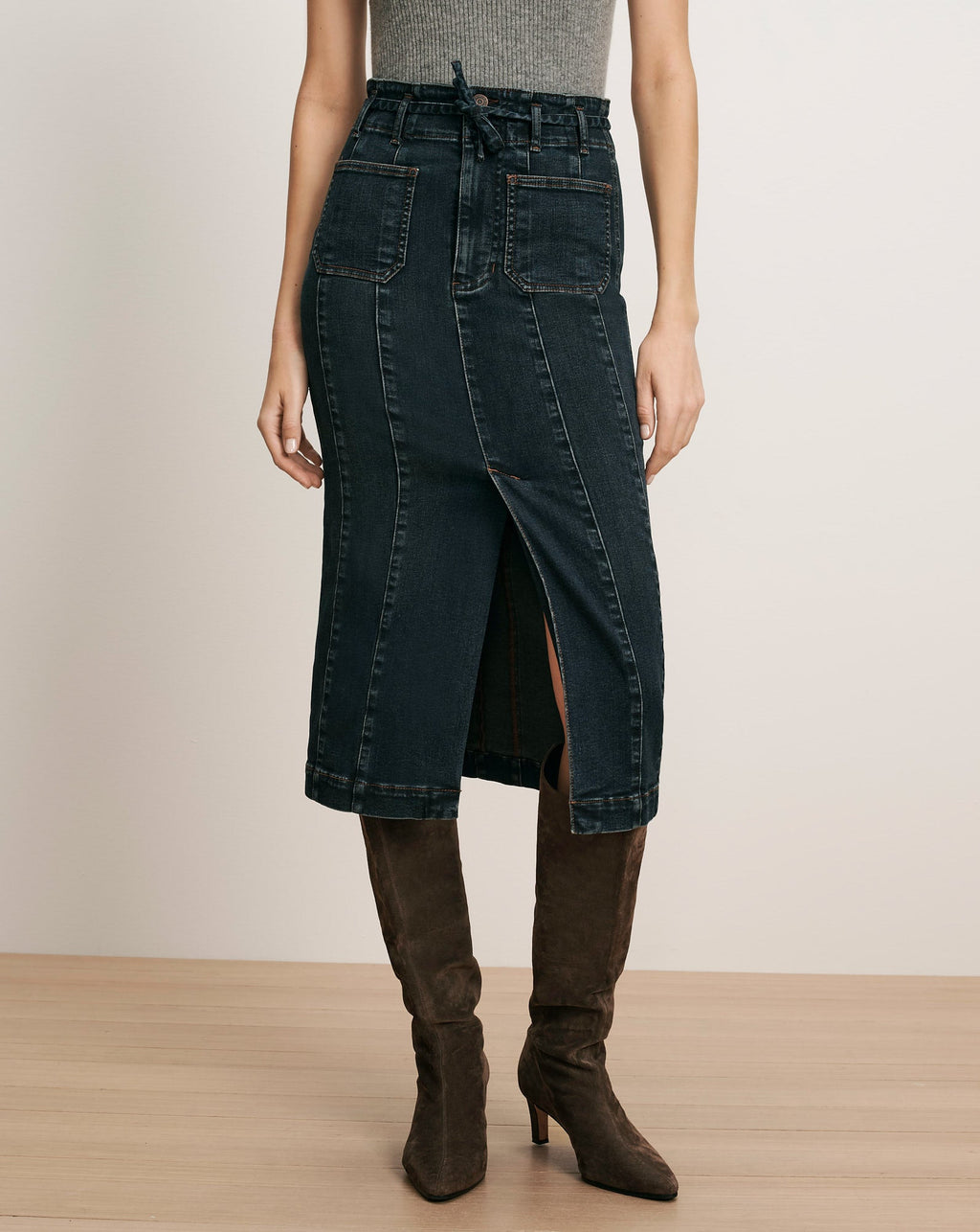 Jupe-midi en jean Pavana