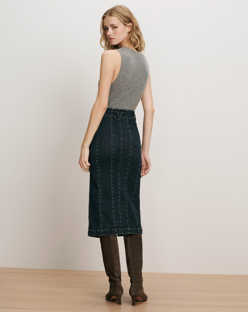 Jupe-midi en jean Pavana