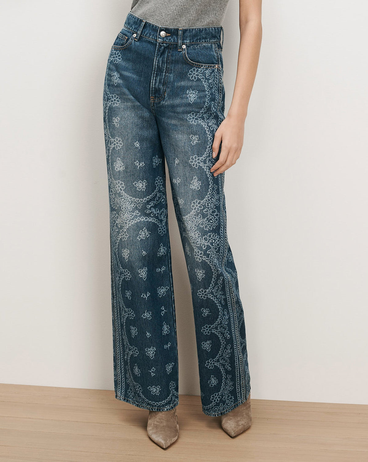 Taylor Bandana Wide-Leg Jean