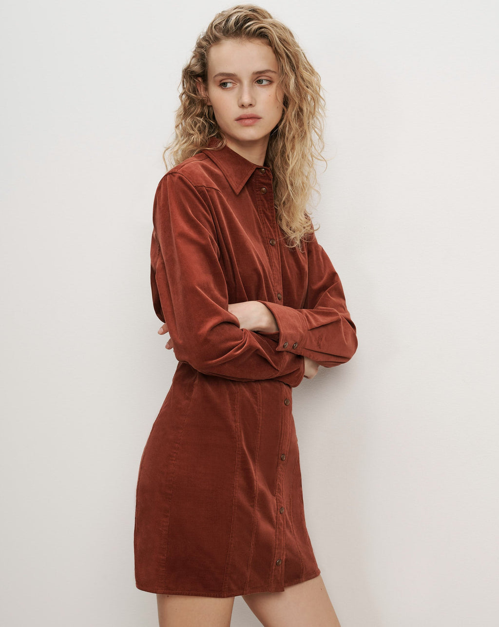 Evren Corduroy Mini Dress