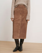 Callisian Suede Midi Skirt