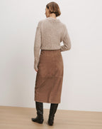 Callisian Suede Midi Skirt