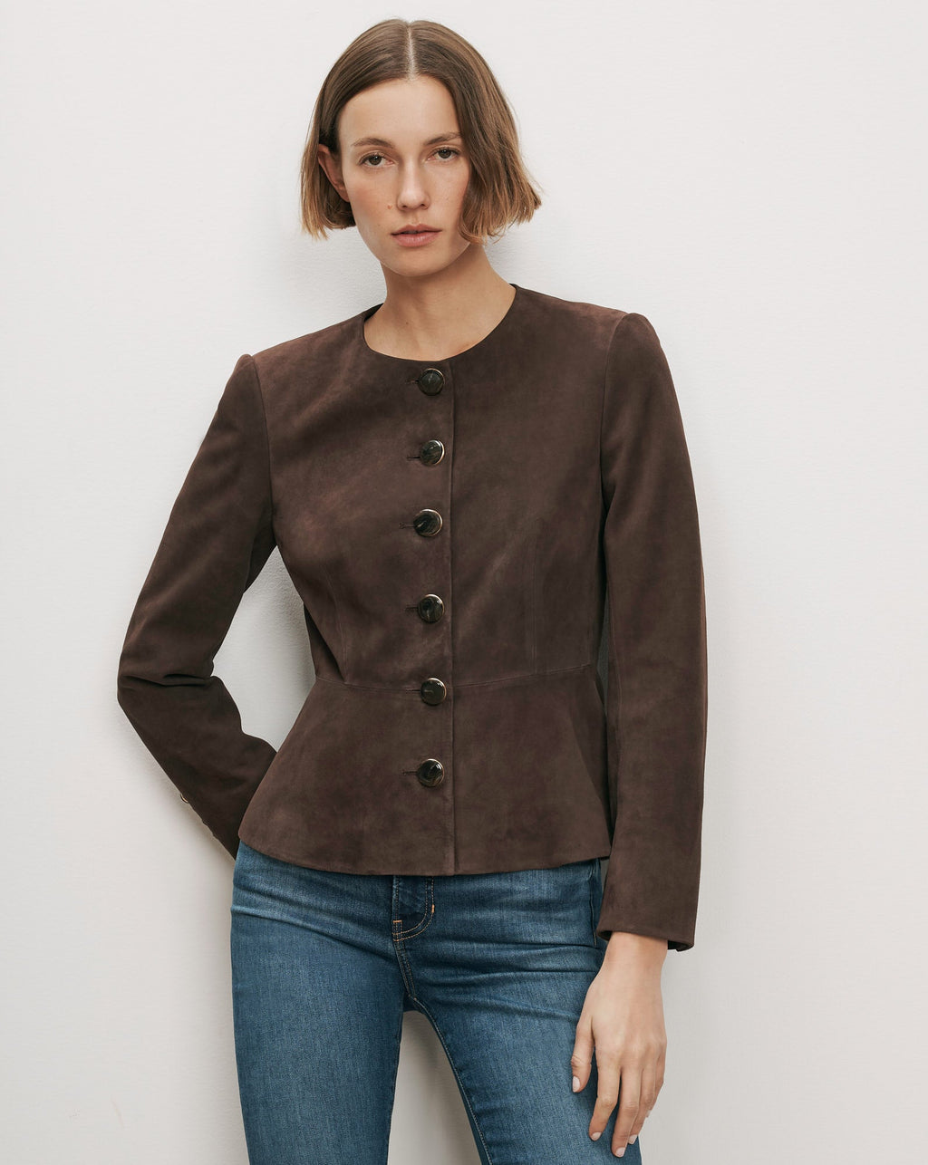Quinn Suede Peplum Jacket