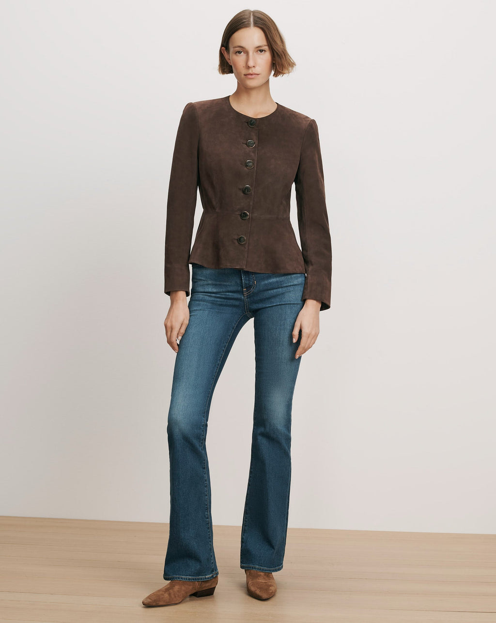 Quinn Suede Peplum Jacket