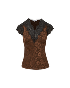 Pascaline Lace-Trimmed Top