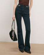 Jean Beverly Skinny-Flare à chaînes décoratives