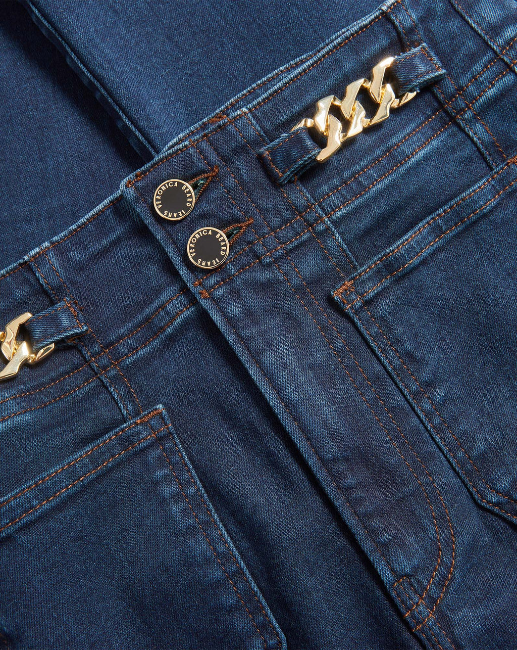 Jean Beverly Skinny-Flare à chaînes décoratives