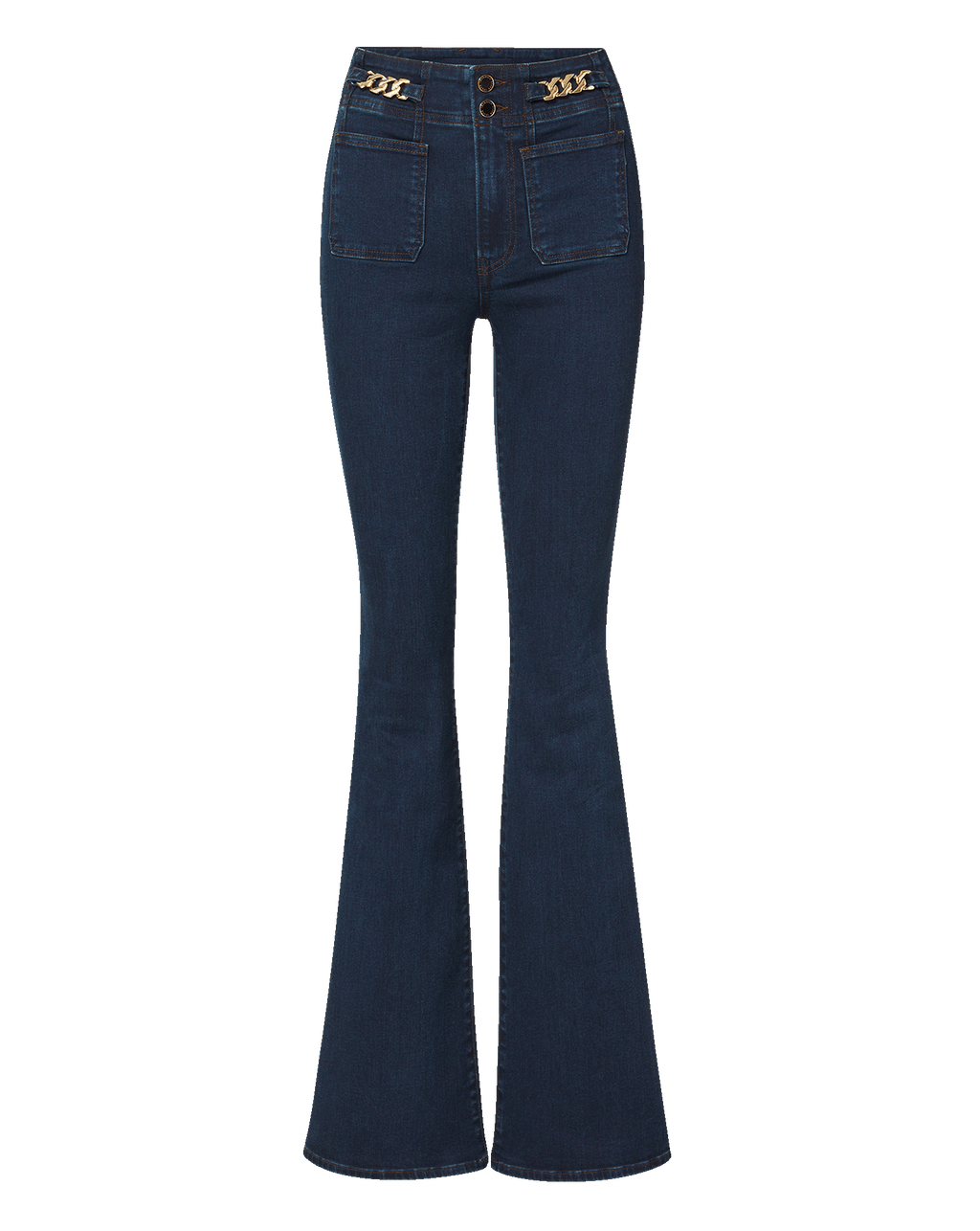 Jean Beverly Skinny-Flare à chaînes décoratives
