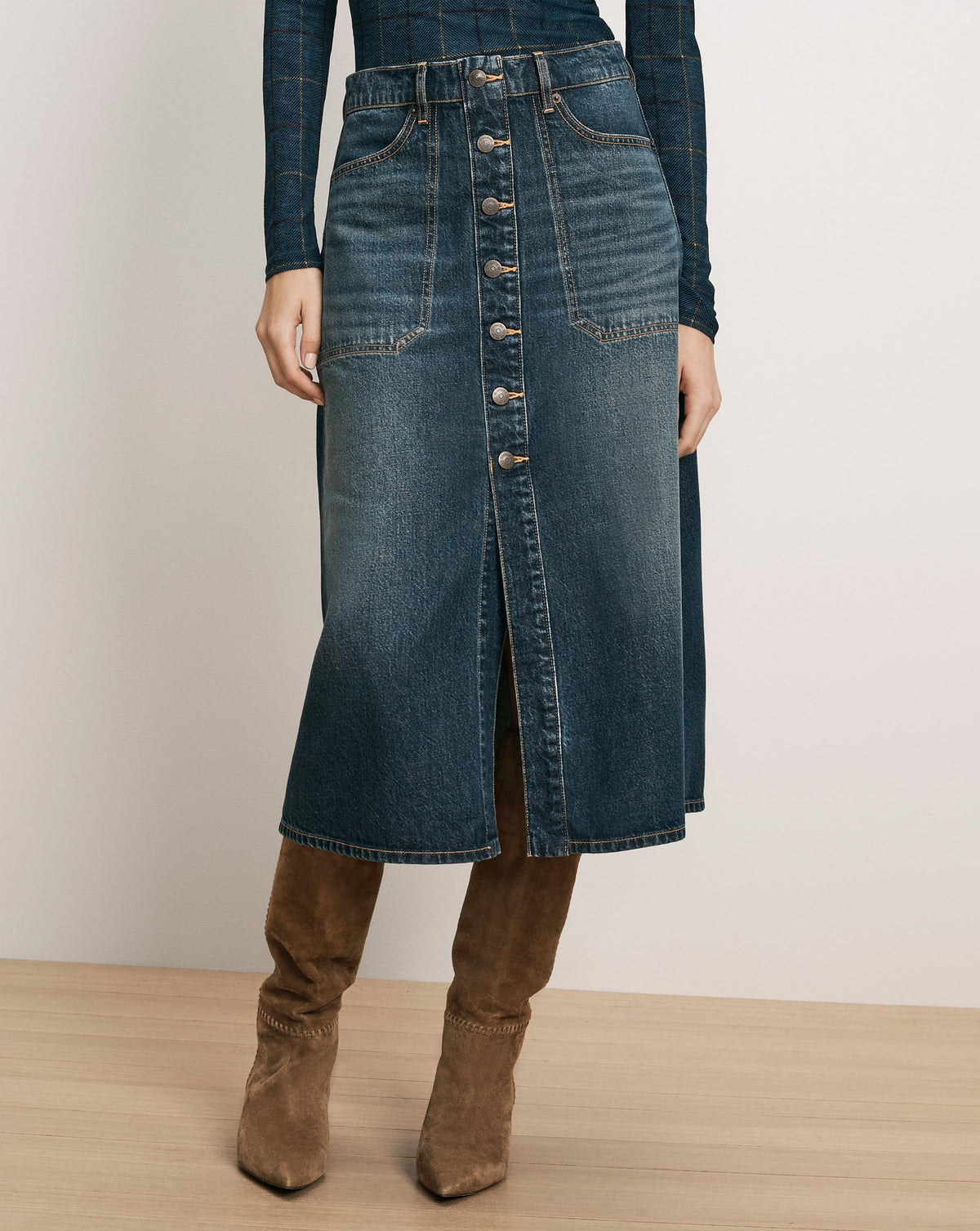 Hathaway Denim Maxi Skirt