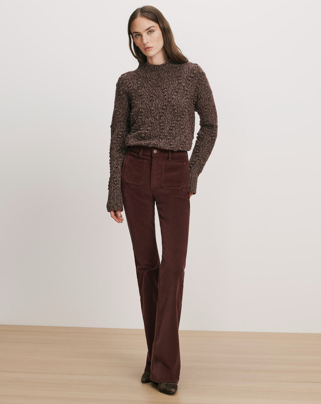 Pantalon skinny-évasé en velours côtelé Beverly