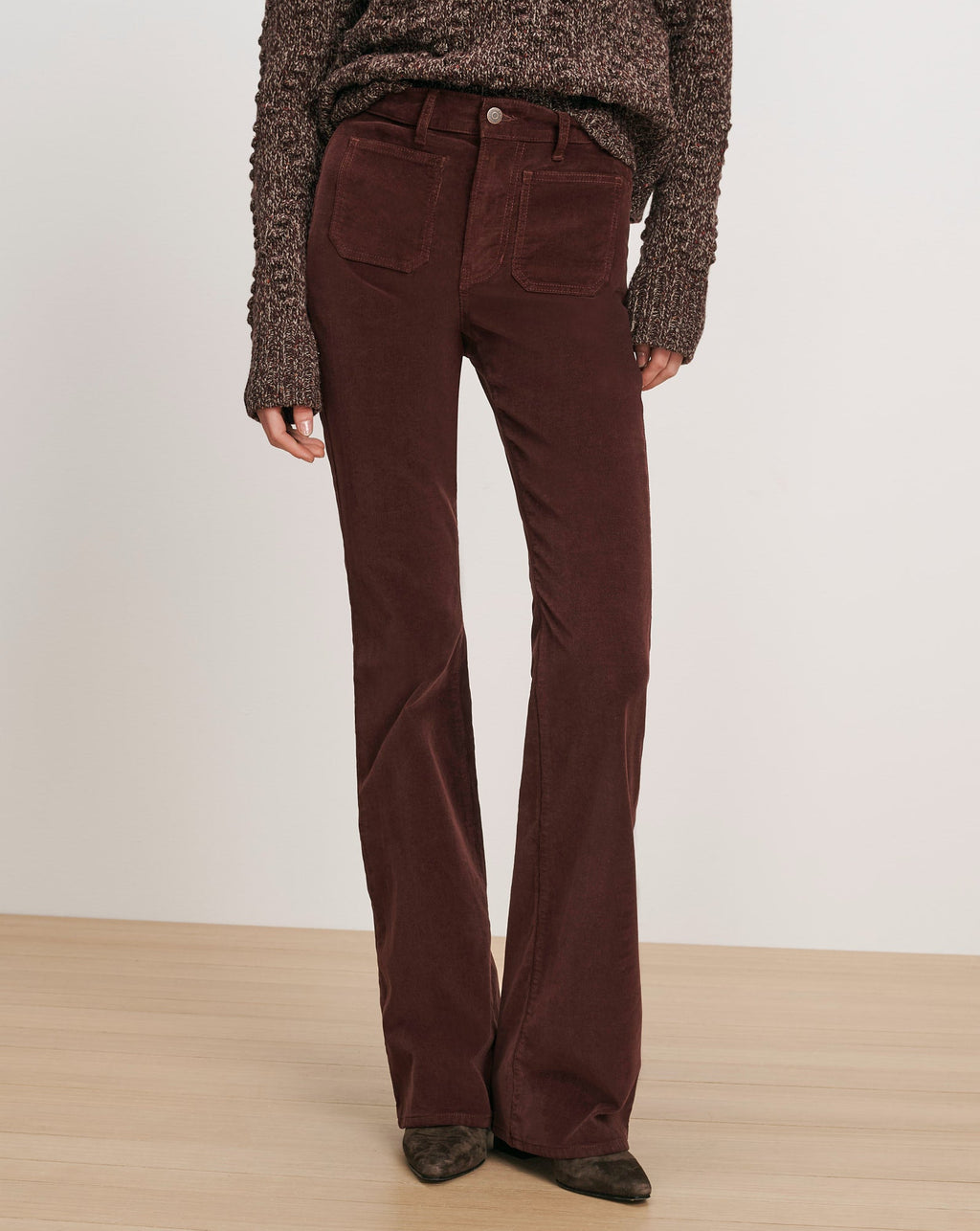 Pantalon skinny-évasé en velours côtelé Beverly