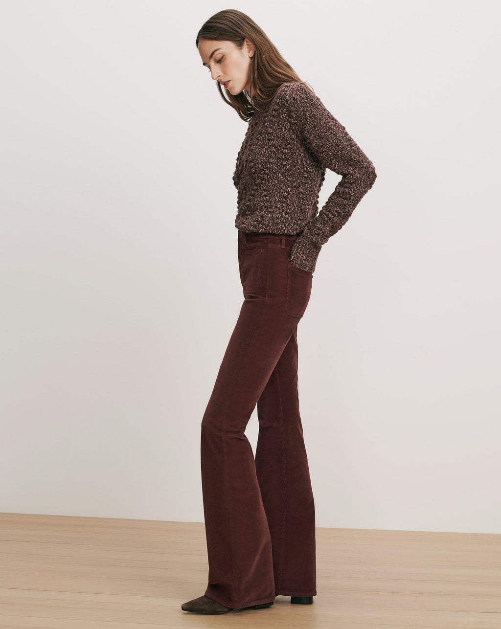 Pantalon skinny-évasé en velours côtelé Beverly