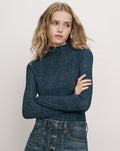 Wyeth Plaid Turtleneck Top