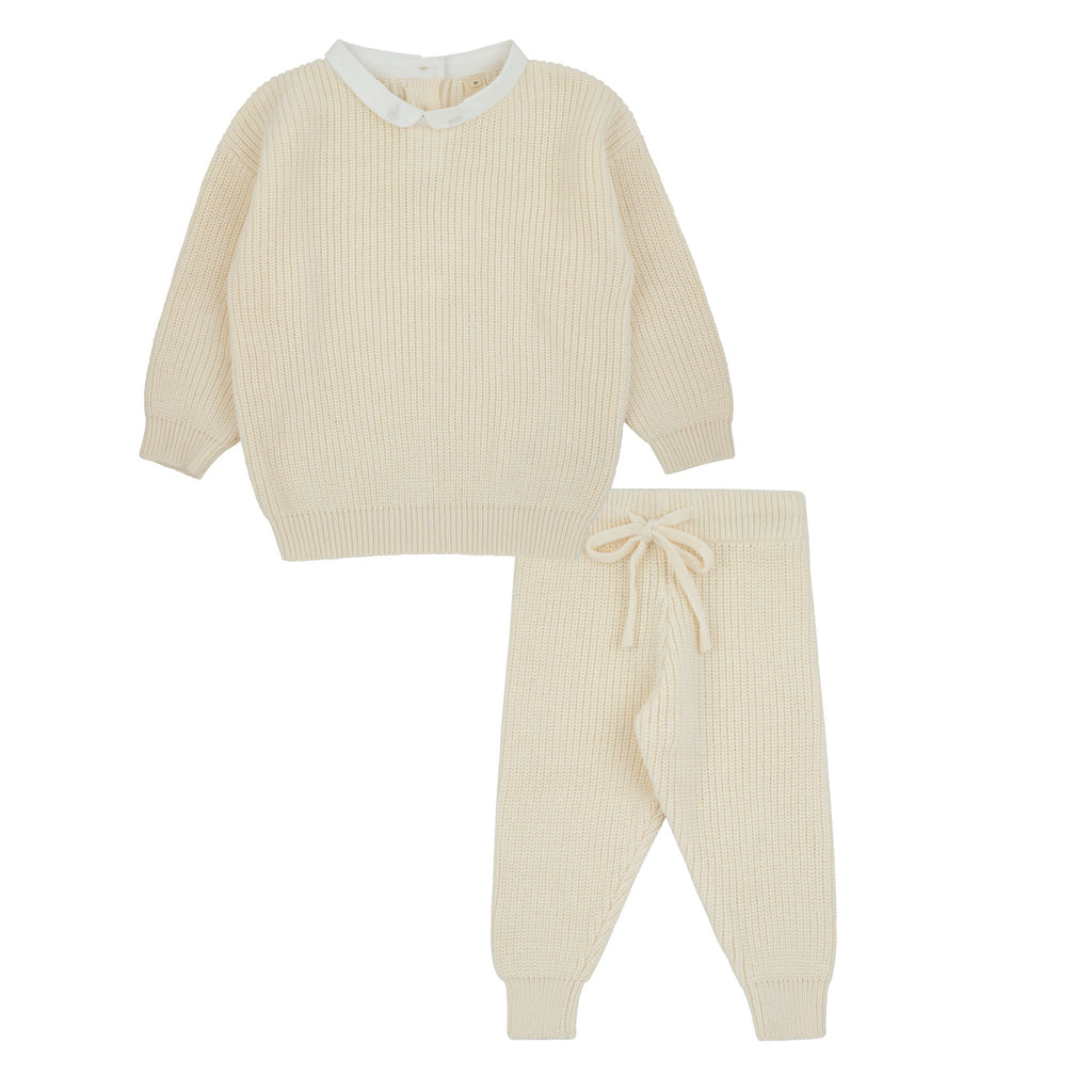 Boys Knit Sweater with Boat Collar