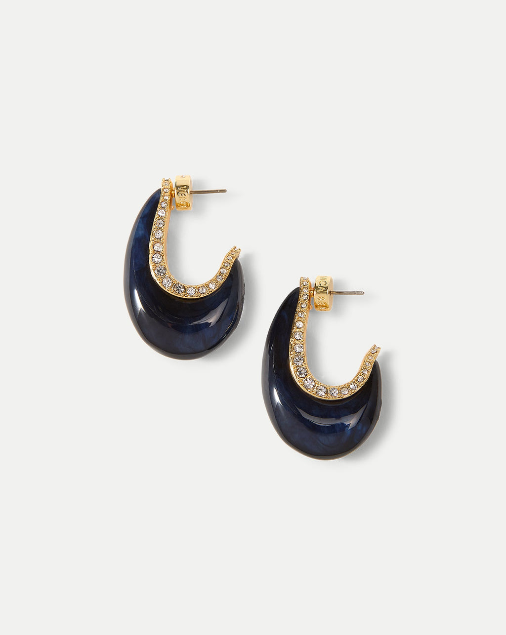 Boucle d'oreille créole en résine en forme de J