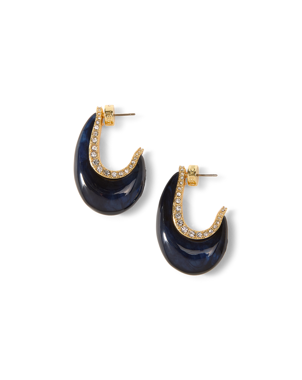Boucle d'oreille créole en résine en forme de J
