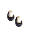 Boucle d'oreille créole en résine en forme de J