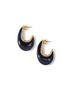 Boucle d'oreille créole en résine en forme de J