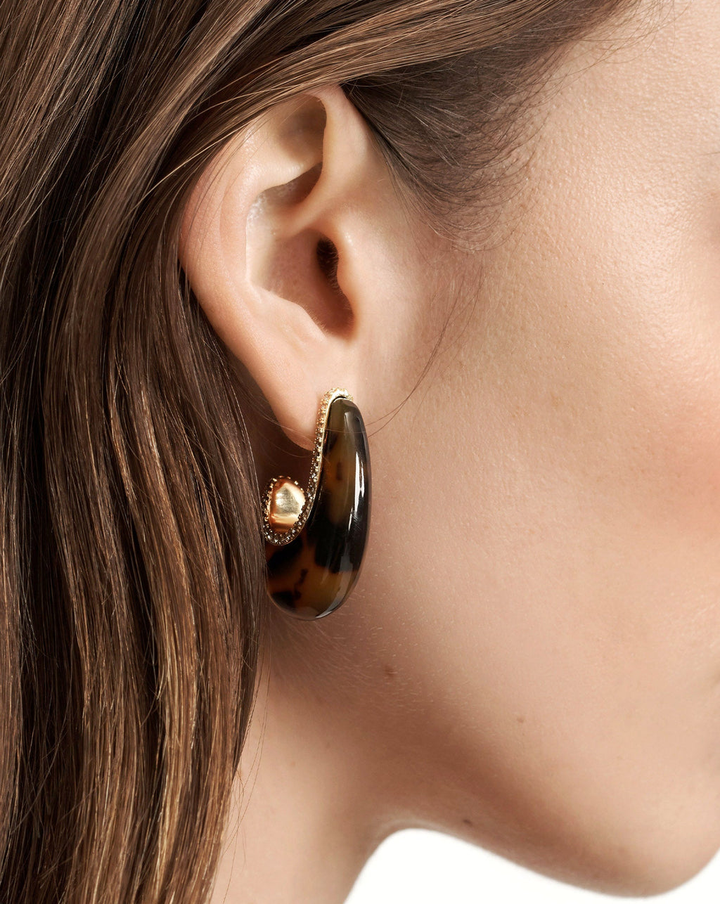 Resin J-Hoop Earring