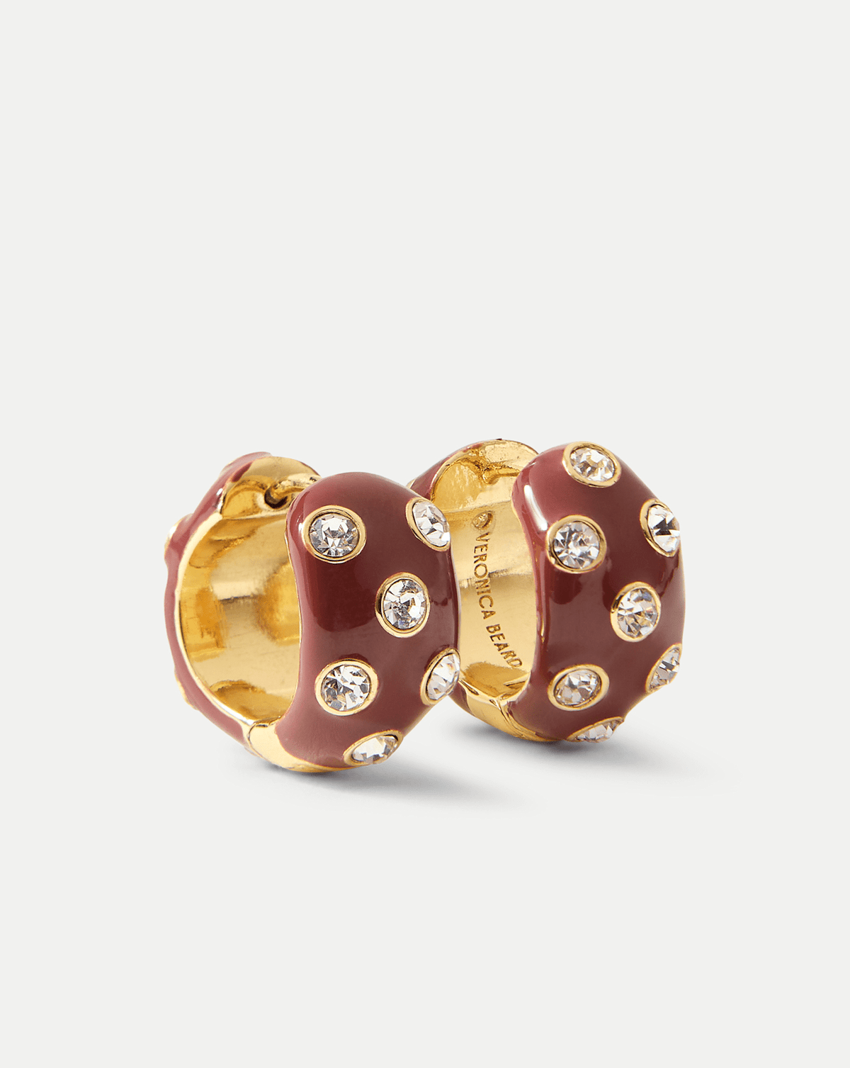 Crystal and Enamel Huggie Hoop