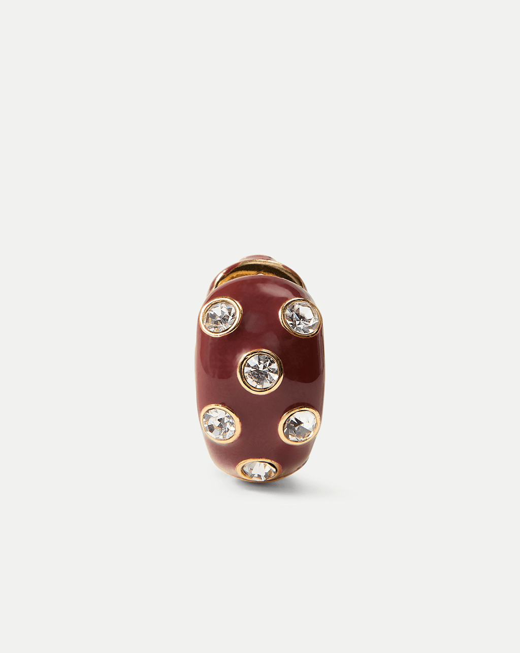 Crystal and Enamel Huggie Hoop