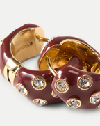 Crystal and Enamel Huggie Hoop