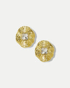 Boucles d'oreilles fleuries dorées