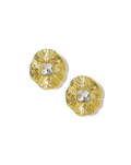 Boucles d'oreilles fleuries dorées