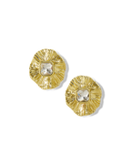 Boucles d'oreilles fleuries dorées