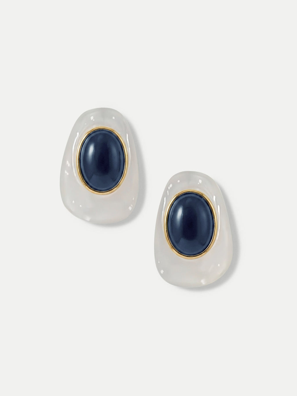 Boucle d'oreille cabochon œil-de-tigre