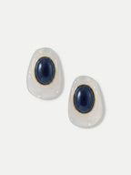 Boucle d'oreille cabochon œil-de-tigre