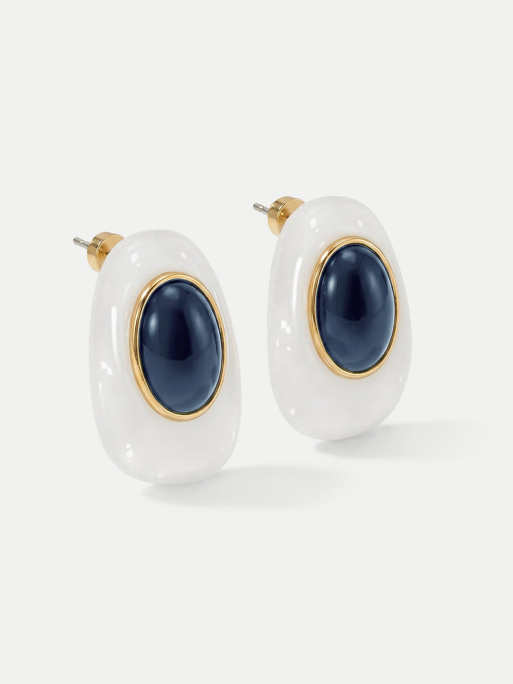 Boucle d'oreille cabochon œil-de-tigre